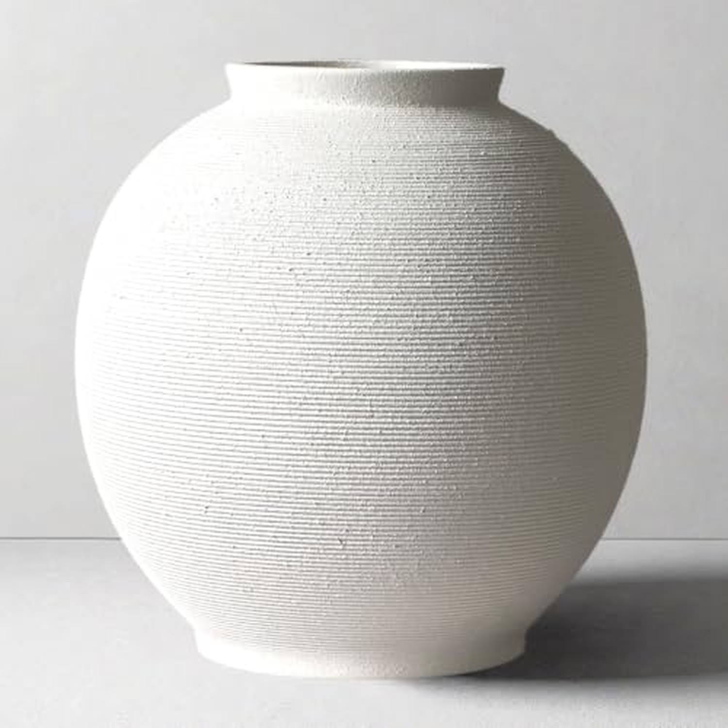 Large White Ceramic Vase, 10.8\