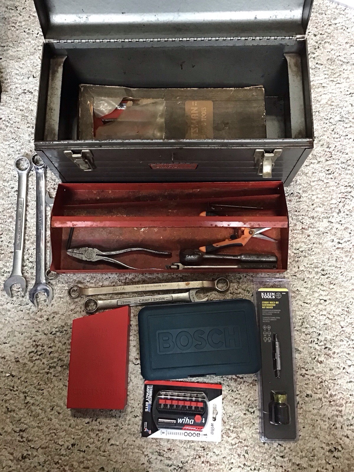 Huge Lot Of Tools Some USA Made, Craftsman USA Toolbox, Bosch, Klein, USA Wrench