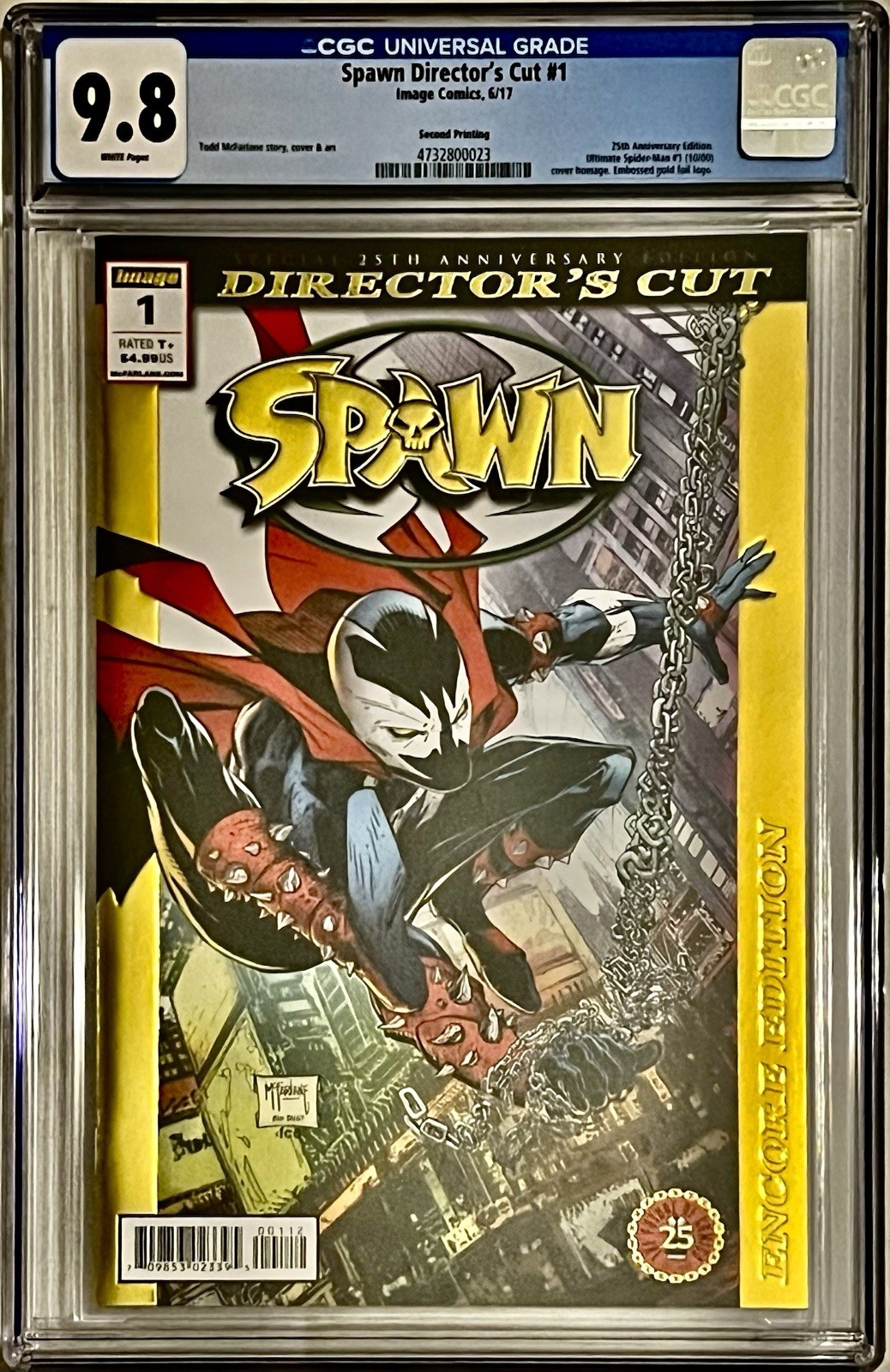 Spawn #1 CGC 9.8 Director's Cut 2nd Printing Gold Foil Variant | Todd McFarlane