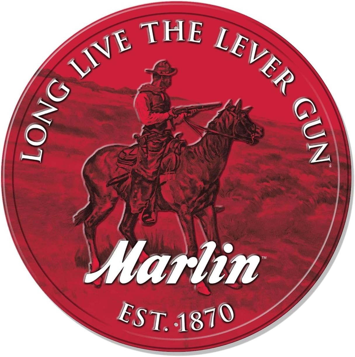 Desperate Enterprises Marlin Round Fully Embossed Steel Sign - Nostalgic Vint... Desperate Enterprises Marlin Round Fully Embossed Steel Sign - Nostalgic Vint...