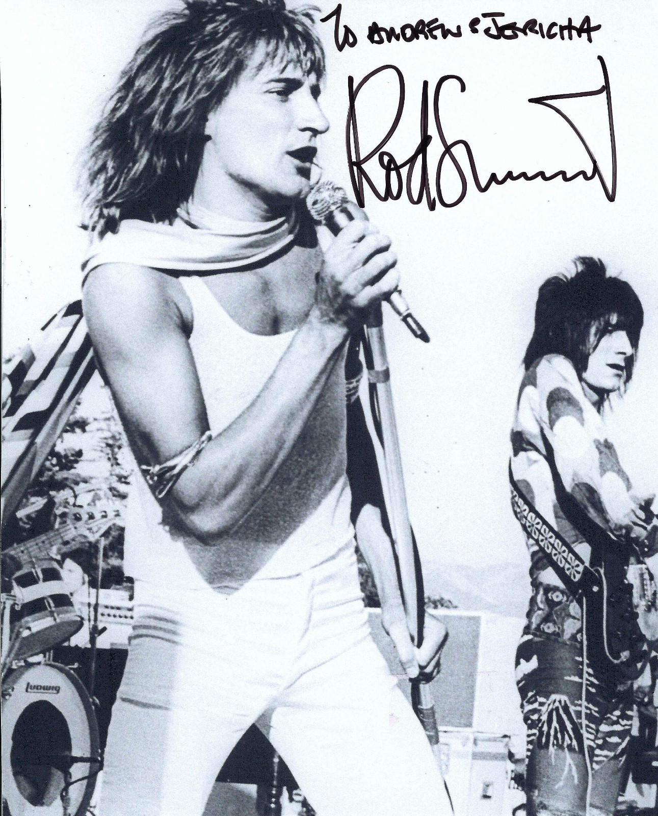 Legendary Singer Rod Stewart Signed Autographed 8x10 Photograph To Andrew
