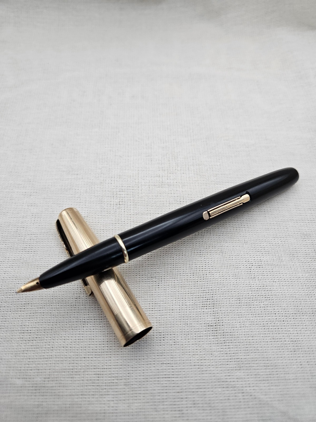 Restored 1940s Waterman Taperite Stateleigh Fountain Pen 5-Line Gold Filled Cap