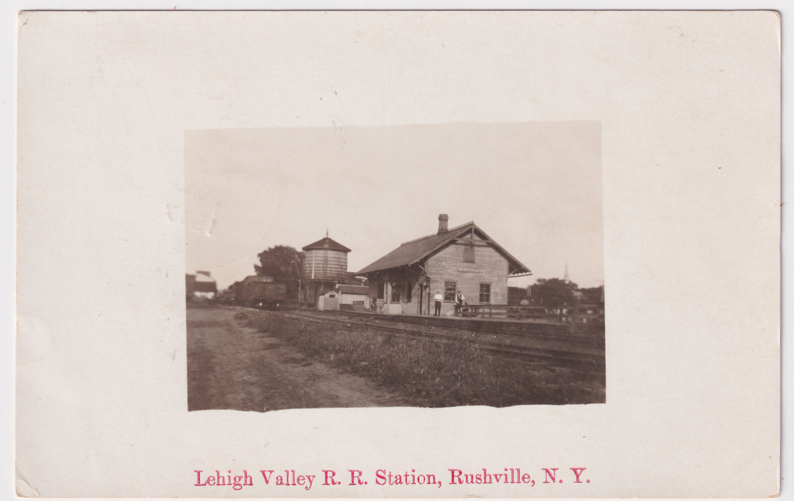 NEW YORK RUSHVILLE LEHIGH VALLEY RAILROAD DEPOT 1917 TO CHARLES HOLYAN, LOWVILLE