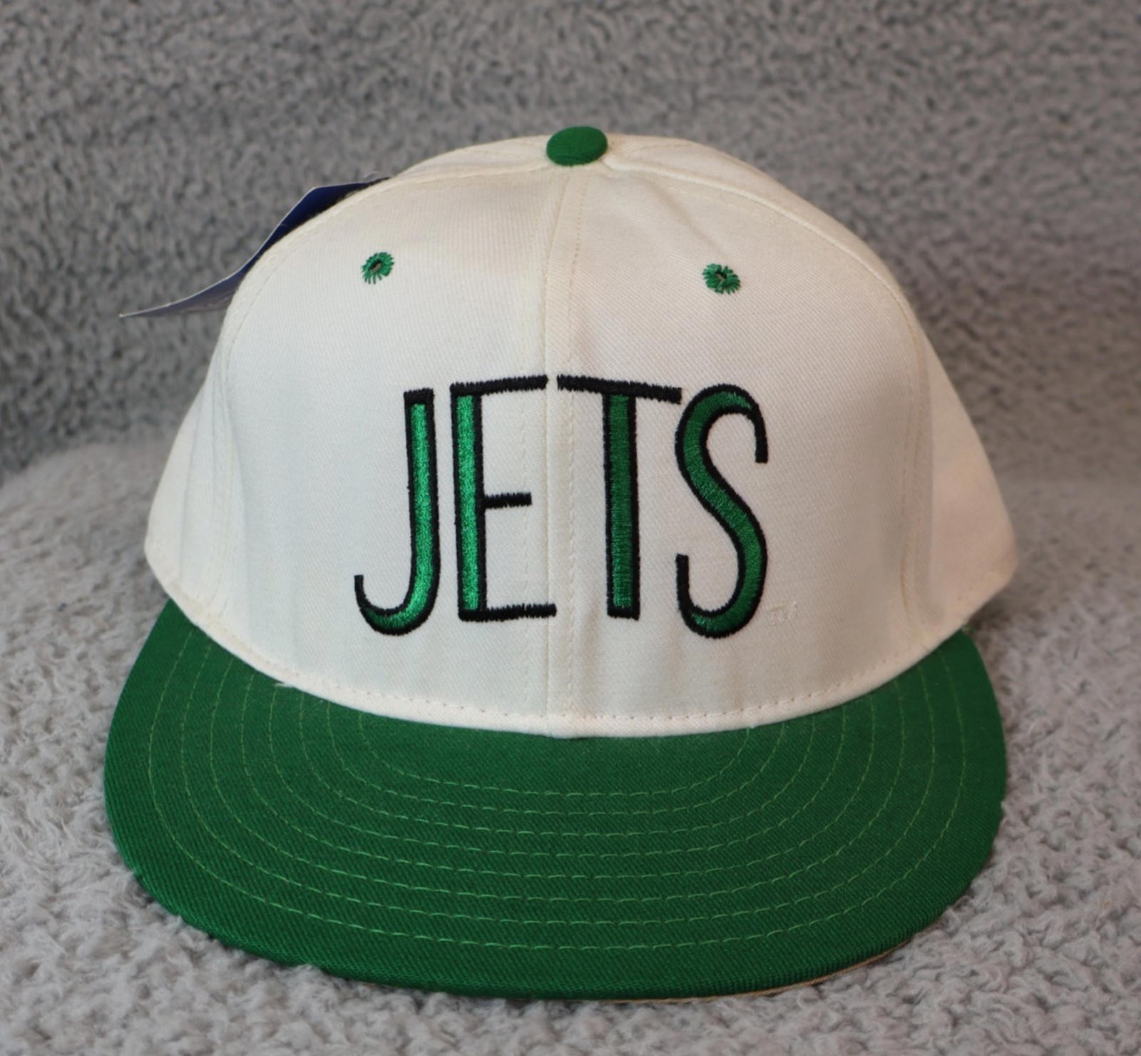New York Jets Fitted Hat sz 7 Double Logo Annco USA 90s VTG