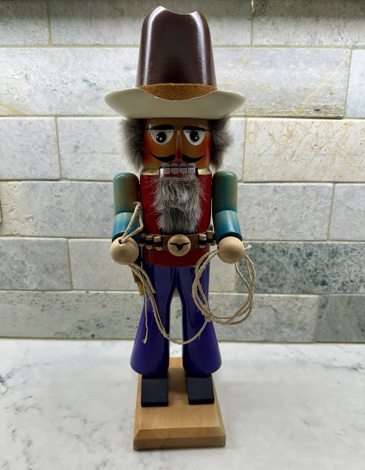 Vintage Steinbach S700 “The Cowboy” Nutcracker Germany Western Lasso 16” Tall