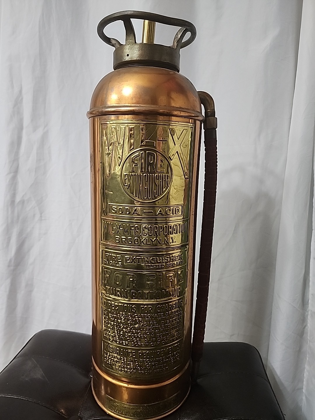 Rare Vintage Fire Extinguisher Wil-X Brooklyn N.Y Soda Acid, Steampunk Set Up... Rare Vintage Fire Extinguisher Wil-X Brooklyn N.Y Soda Acid, Steampunk Set Up...