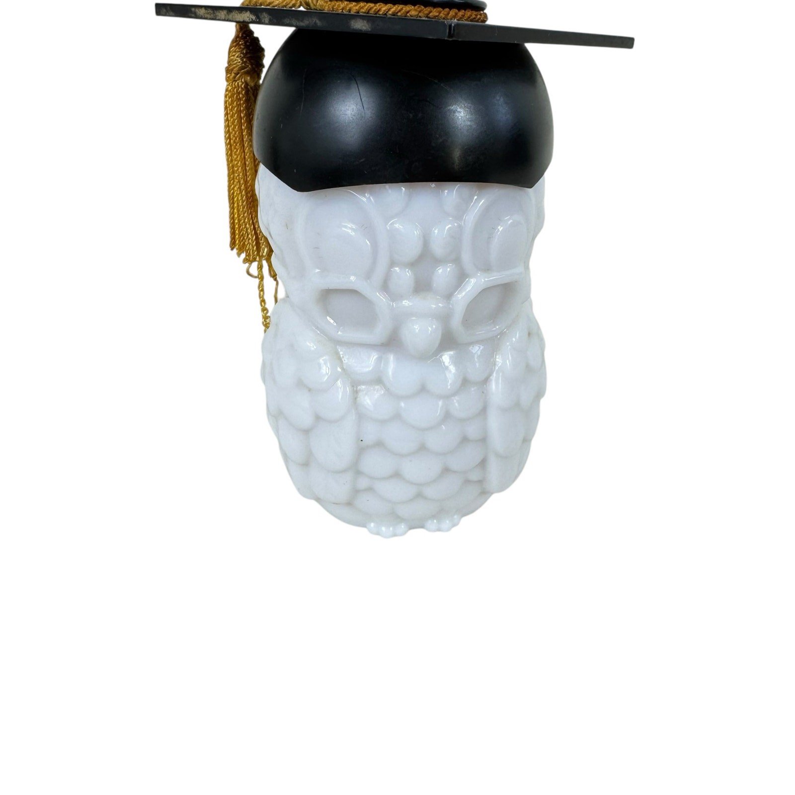 Vintage Avon White Milk Glass Sweet Honesty Cologne Graduation Owl Full Bottle