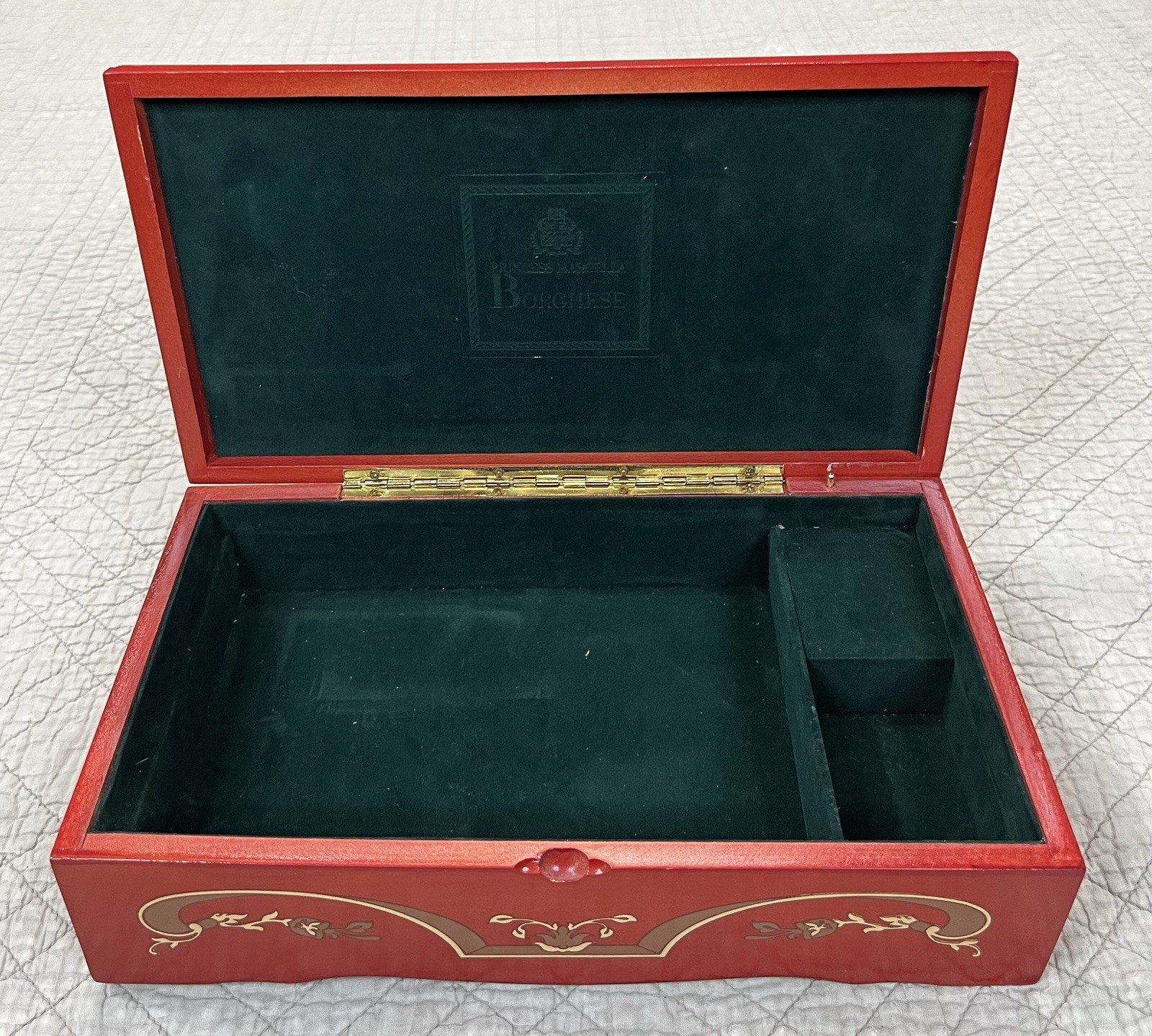 Vintage Princess Marcella Borghese Wood Trinket Music Box