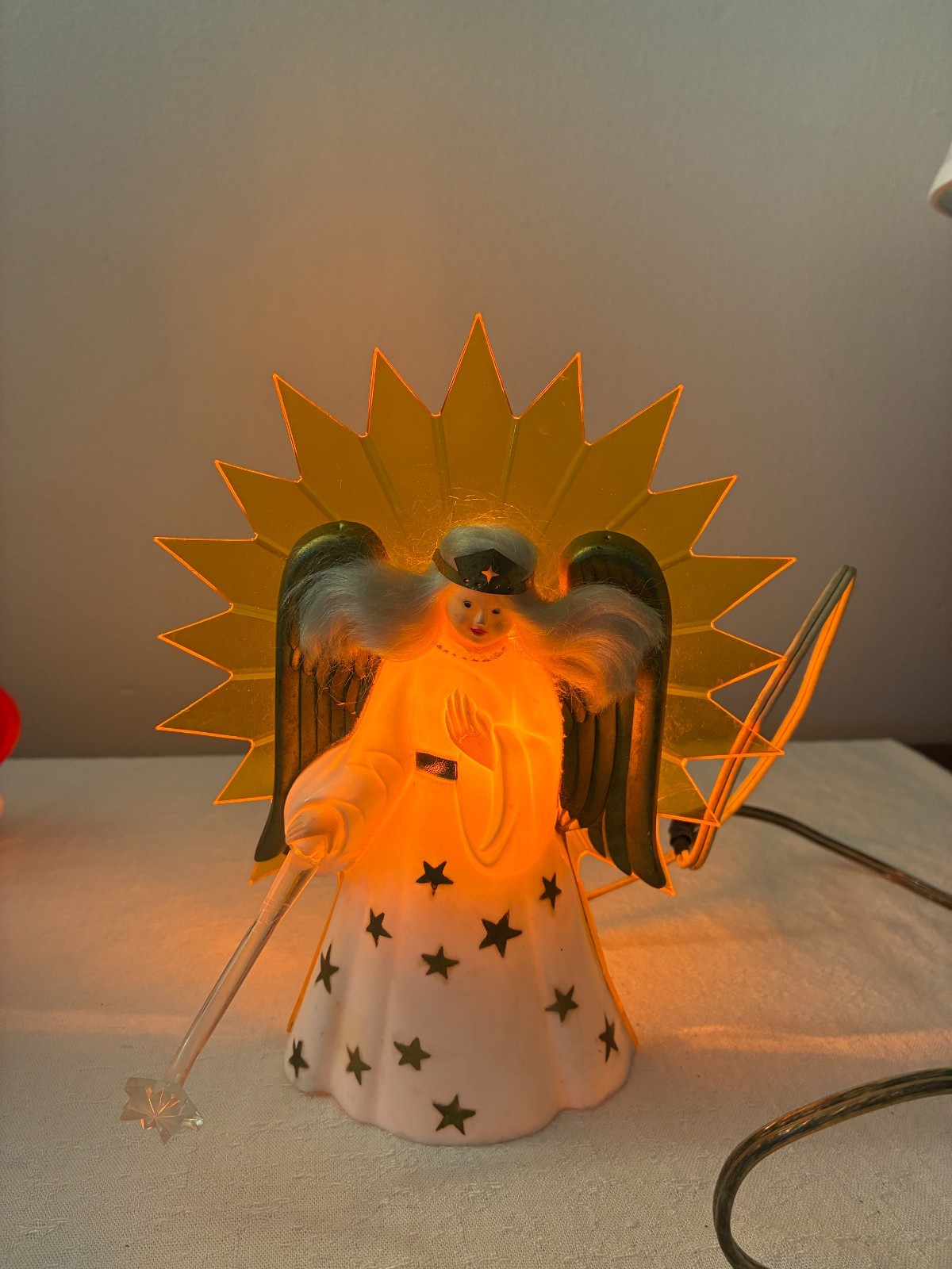 🌟 Vintage Radiant-Ray Angel-Glo Tree Topper