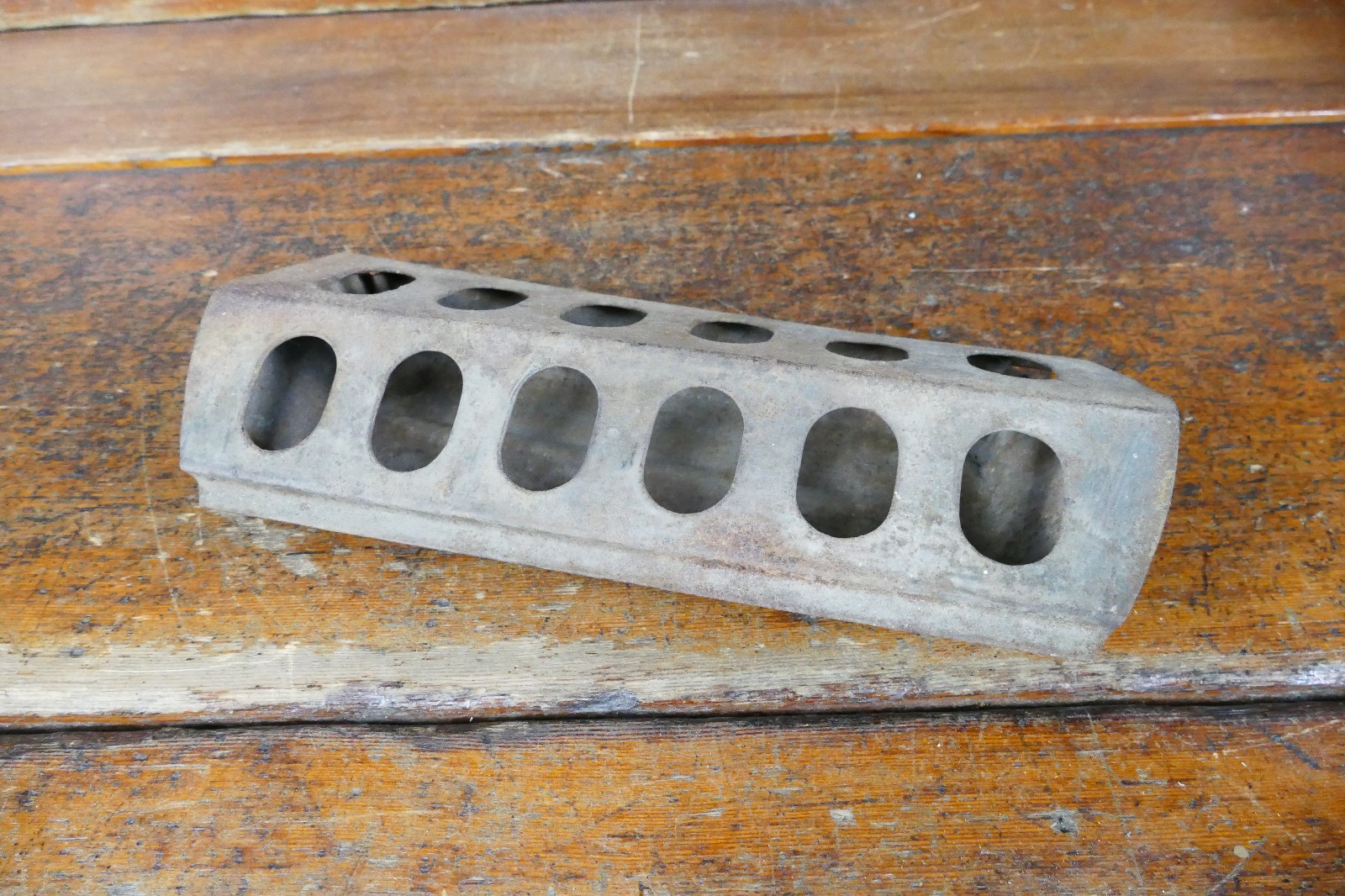 Vintage Galvanized Metal 11” Chicken Feeder Trough Farmhouse Decor Rustic