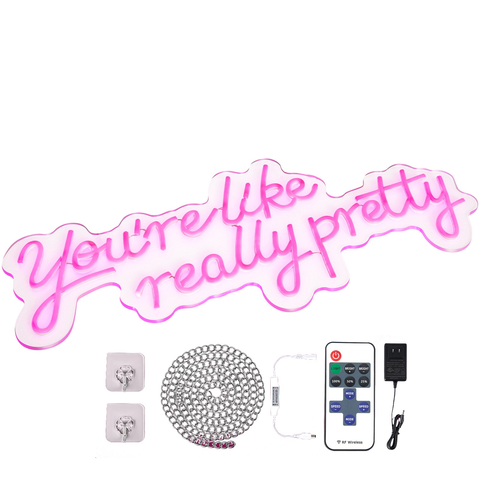 Uimoso Neon Sign \'You\'re Like Really Pretty\' Light 27.5\