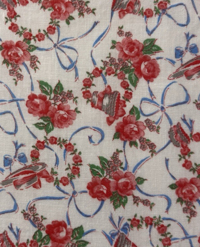 1920-1940s feedsack fabric piece 9x10