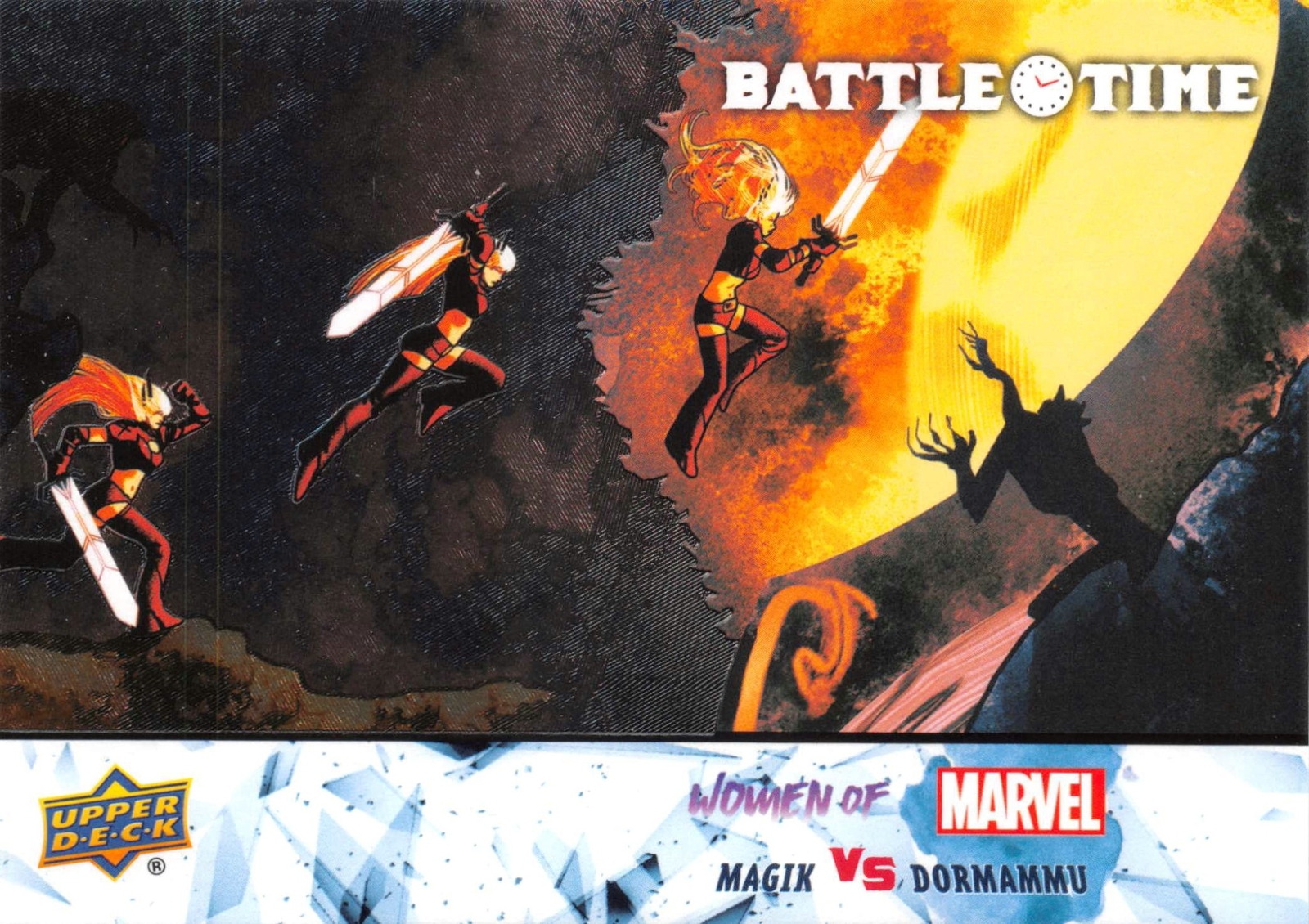 MAGIK vs. DORMAMMU / 2024 (Upper Deck) Women of Marvel BATTLE TIME Insert BT-22 MAGIK vs. DORMAMMU / 2024 (Upper Deck) Women of Marvel BATTLE TIME Insert BT-22
