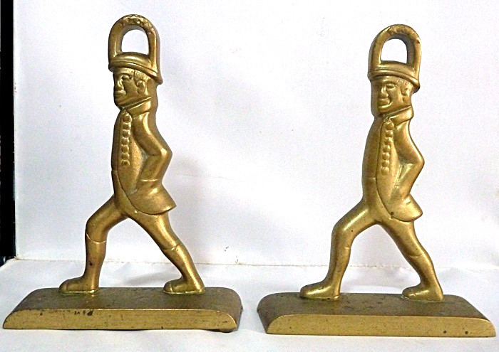 Brass Virginia Metal Crafters Hessian Soldier Door Stops / Bookends 8½ Brass Virginia Metal Crafters Hessian Soldier Door Stops / Bookends 8½