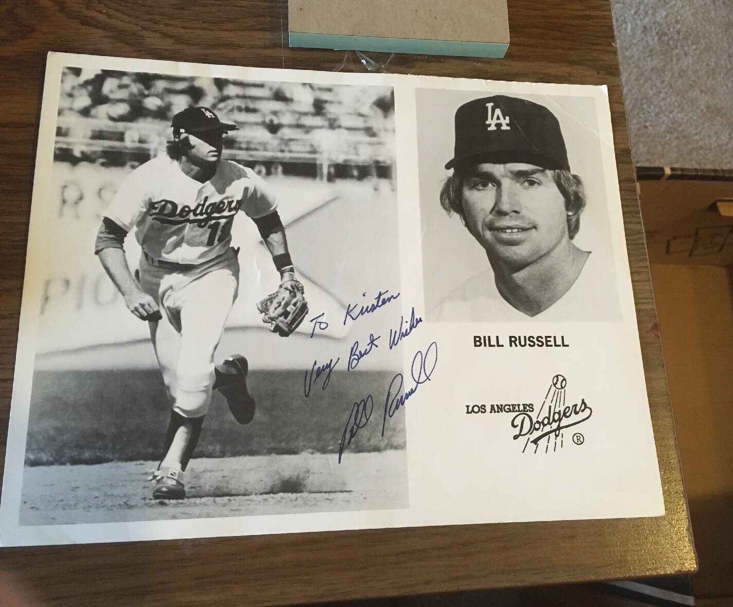 1970s Bill Russell Los Angeles LA Dodgers, Autographed Photo 8\