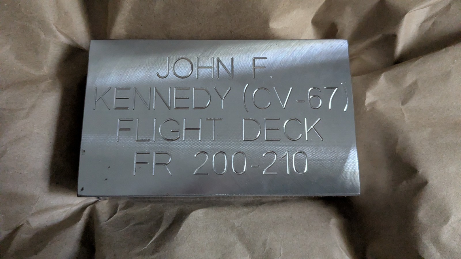 USS John F Kennedy (CV-67) US Navy Aircraft Carrier Flight Deck Steel Plate
