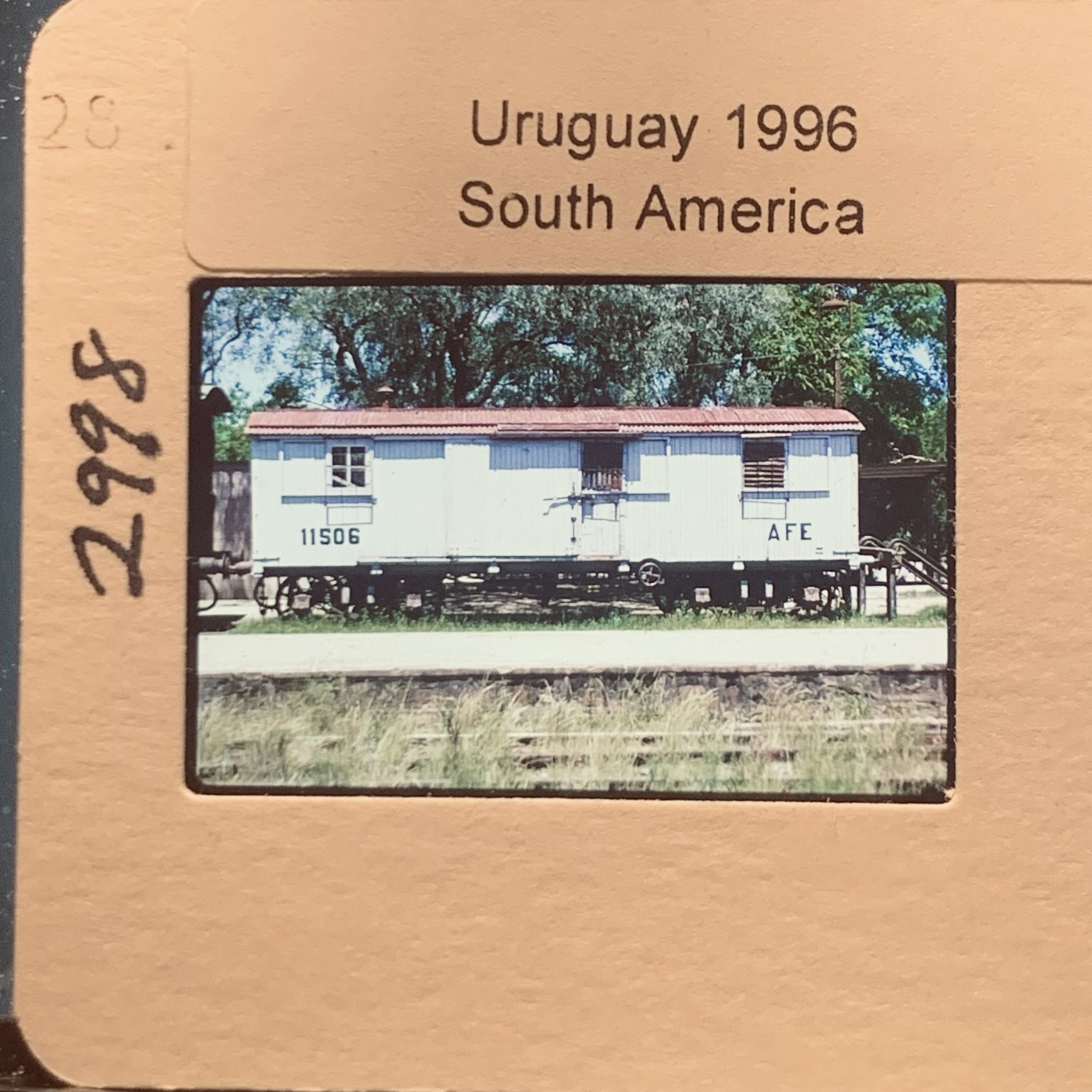 Vintage 1996 Uruguay South America 35mm Slide AFE Railway Train Car 11506 Vintage 1996 Uruguay South America 35mm Slide AFE Railway Train Car 11506