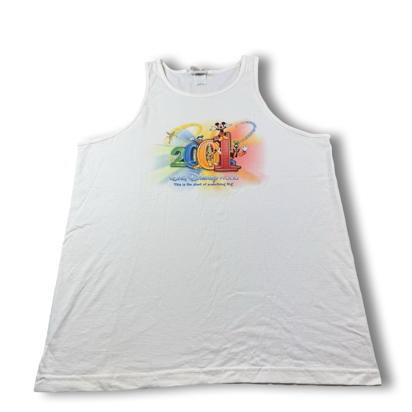 NWT 2001 VTG Walt Disney World “This Is The Start of Something Big” Tank Top LG