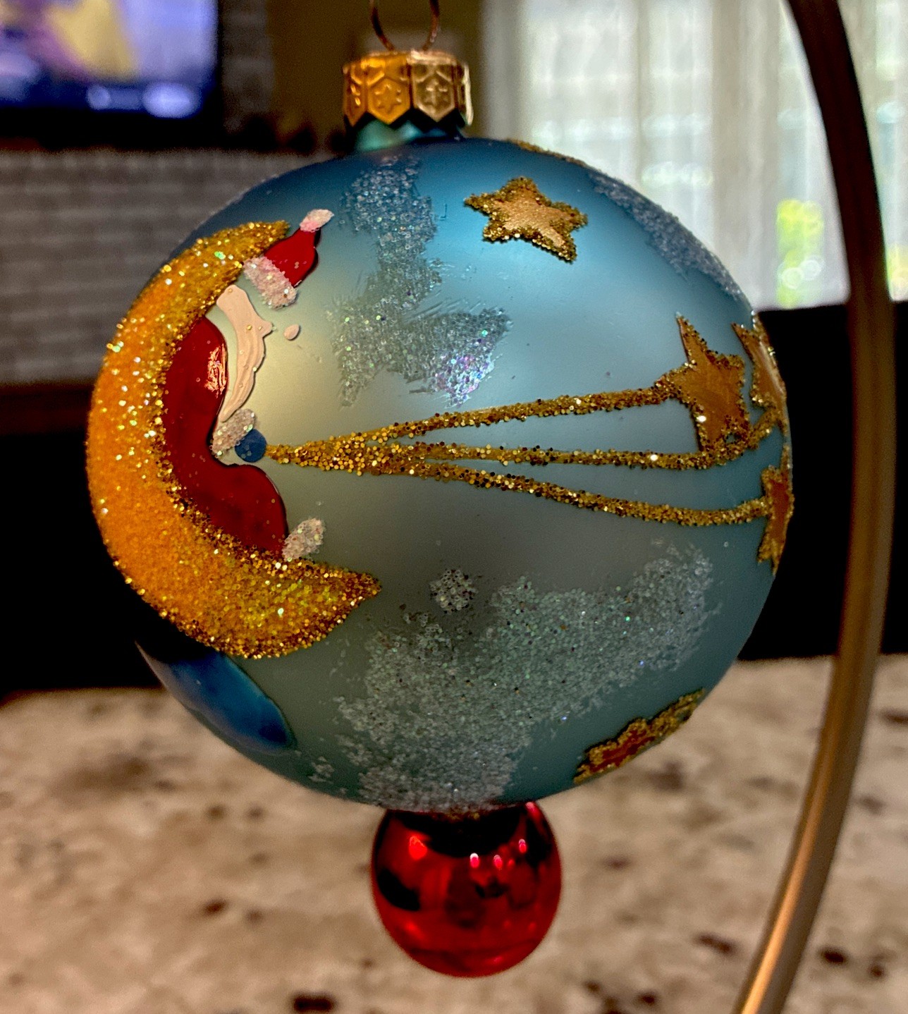 HTF VTG Christopher Radko REACH FOR A STAR Santa Ball Drop Ornament 96-209-0