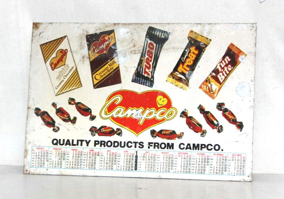 Vintage Quality Products From Campco Chocolate Tin Sign Board Rare Advertising