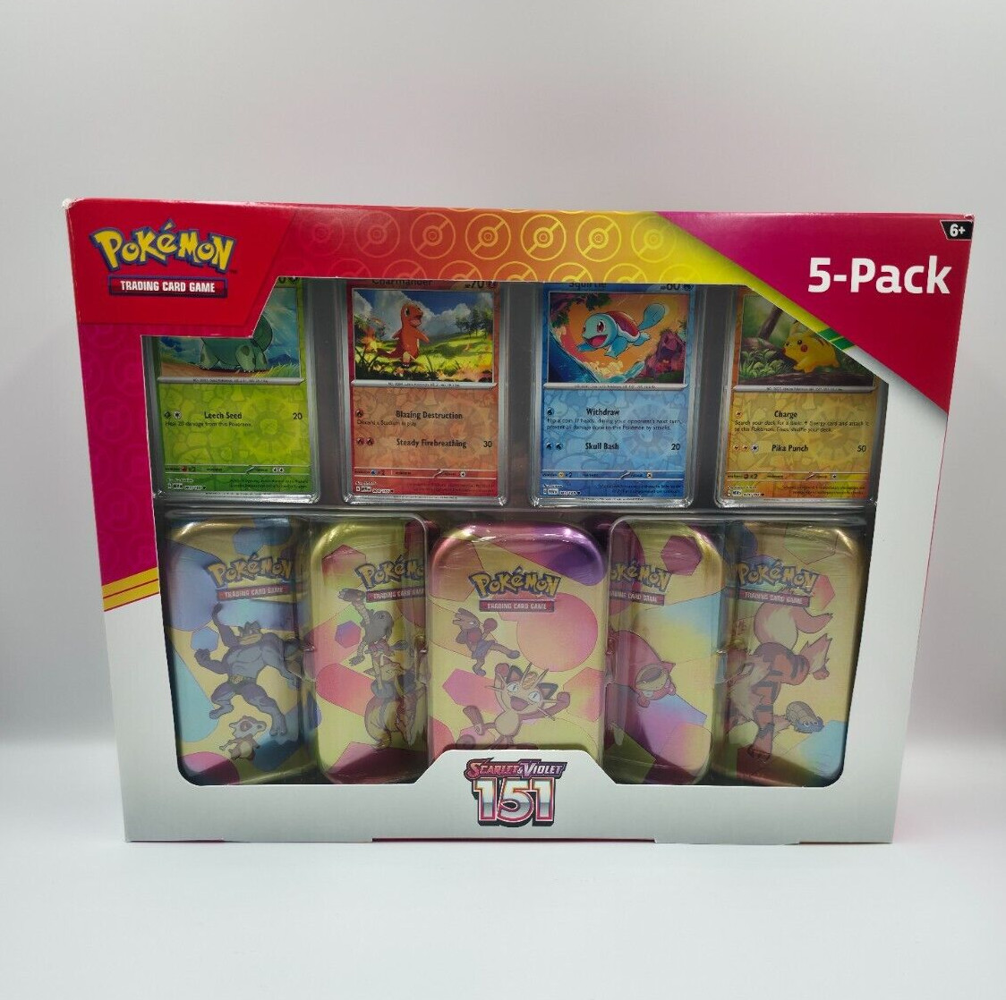 Pokemon 151 Mini Tin Costco 5 Pack Bundle Exclusive Machamp Alakazam