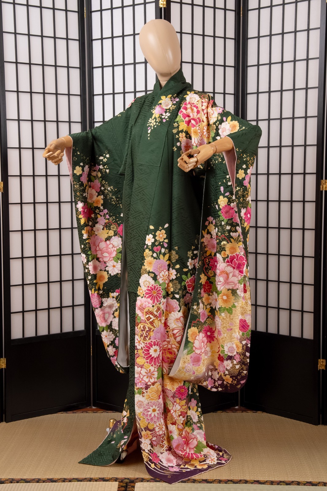 DEAR VANILLA JAPANESE FURISODE SILK KIMONO WOMEN\'S AUTHENTIC JAPAN MADE VINTAGE