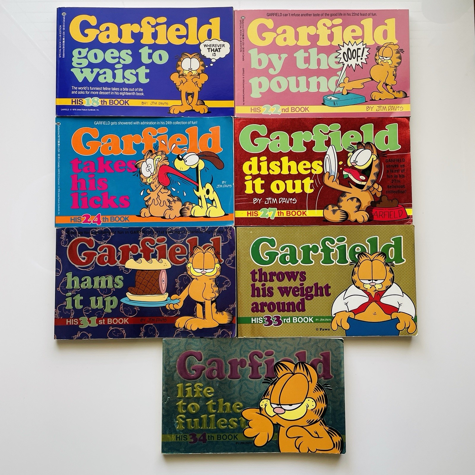Lot of 9 Vintage Garfield Comic Books 1990\'s Ballantine Landscape Series