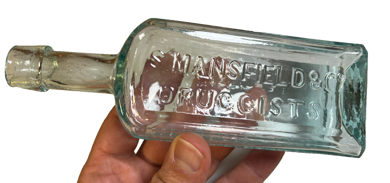 Antique Applied Top MANSFIELD & Co Memphis Tennessee Druggists Bottle 7\