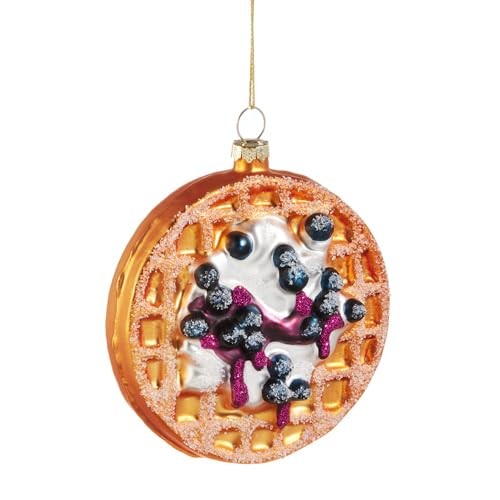 RAZ Imports Waffle Ornament, 4-Inch, Glass