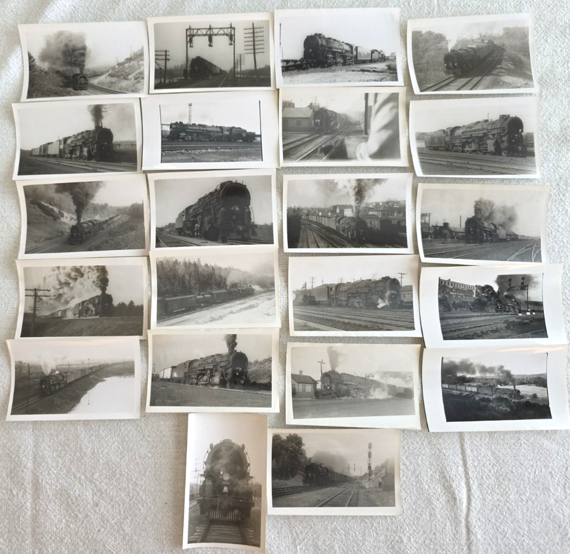 C. 1940s Boston & Maine Railroad 2-8-4 Steam Locomotive Photo Lot Of 22 C. 1940s Boston & Maine Railroad 2-8-4 Steam Locomotive Photo Lot Of 22