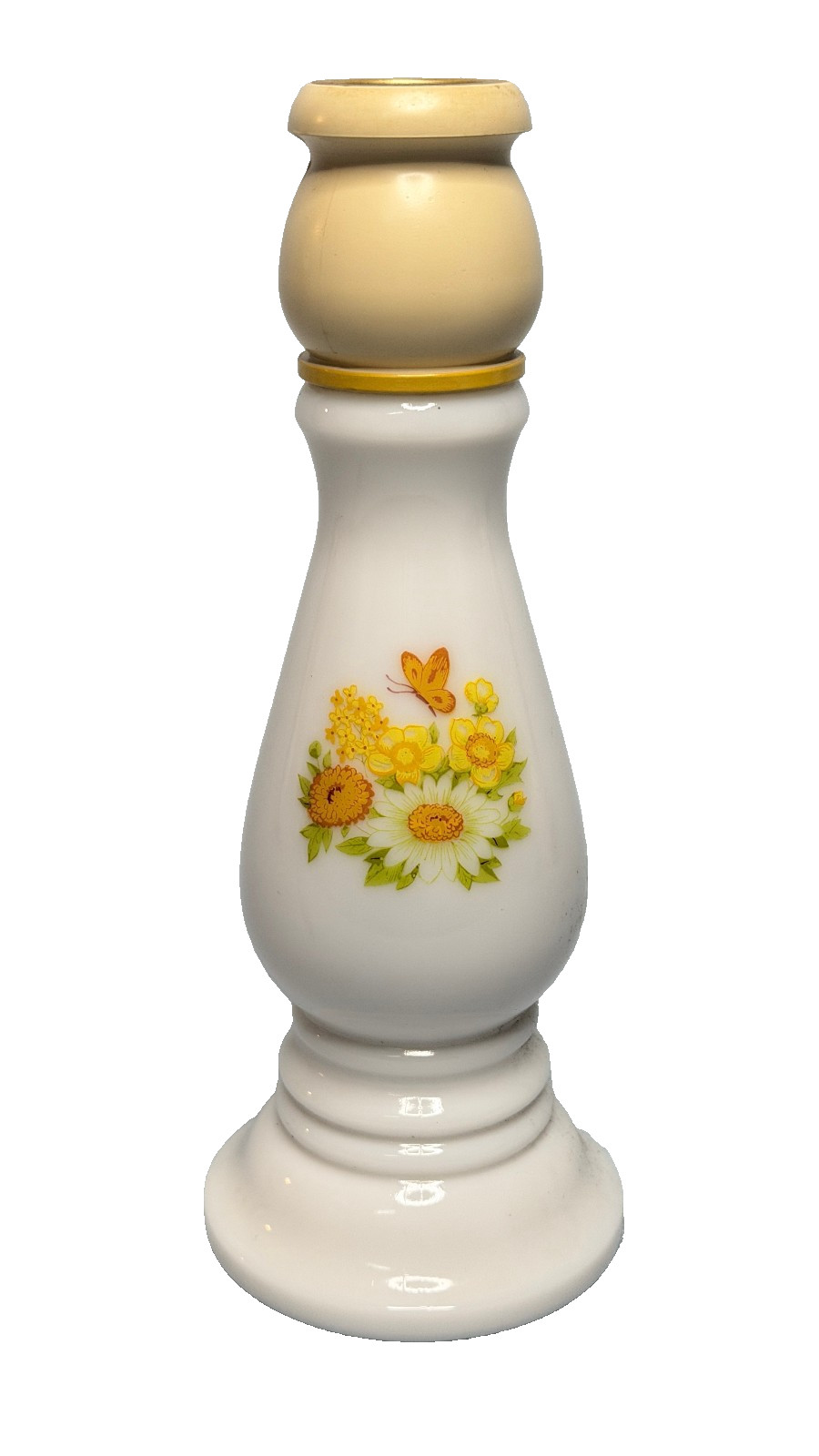 Vintage Avon Buttercup Candlestick Sonnet Cologne Decanter 8 in