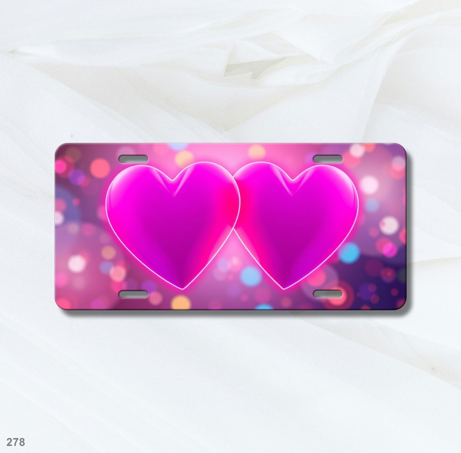 Stunning Twin Hearts Style Your Name License Plate Customizable Car Tag
