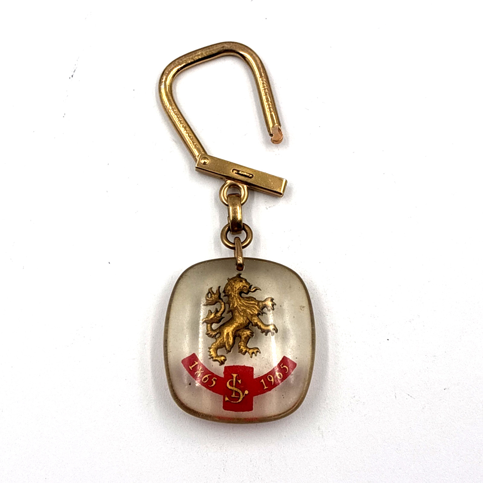 Vintage Societe Lyonnaise SL Bourbon Keyring 1865-1965 France Lion Society a729