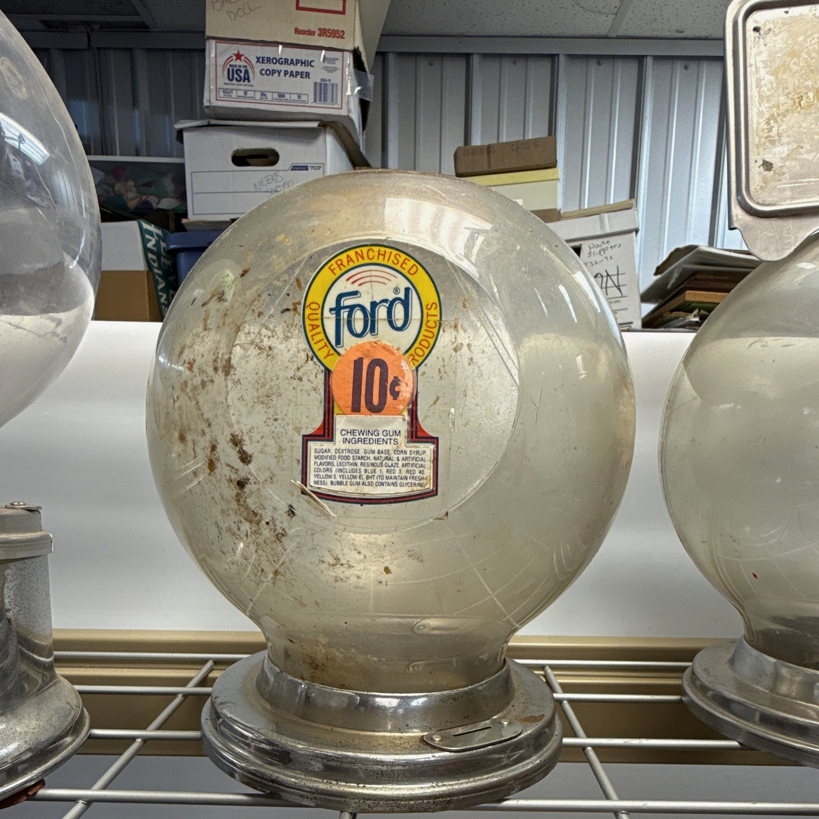 Ford 10¢ Vintage Gumball Vending Machine Globe Top Replacement Globe