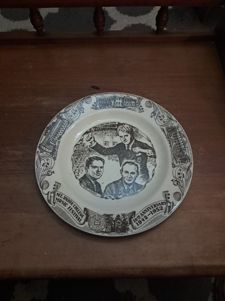 Mount Union College Music Festival 10th Anniversary 1942 - 1952 Plate Alliance O
