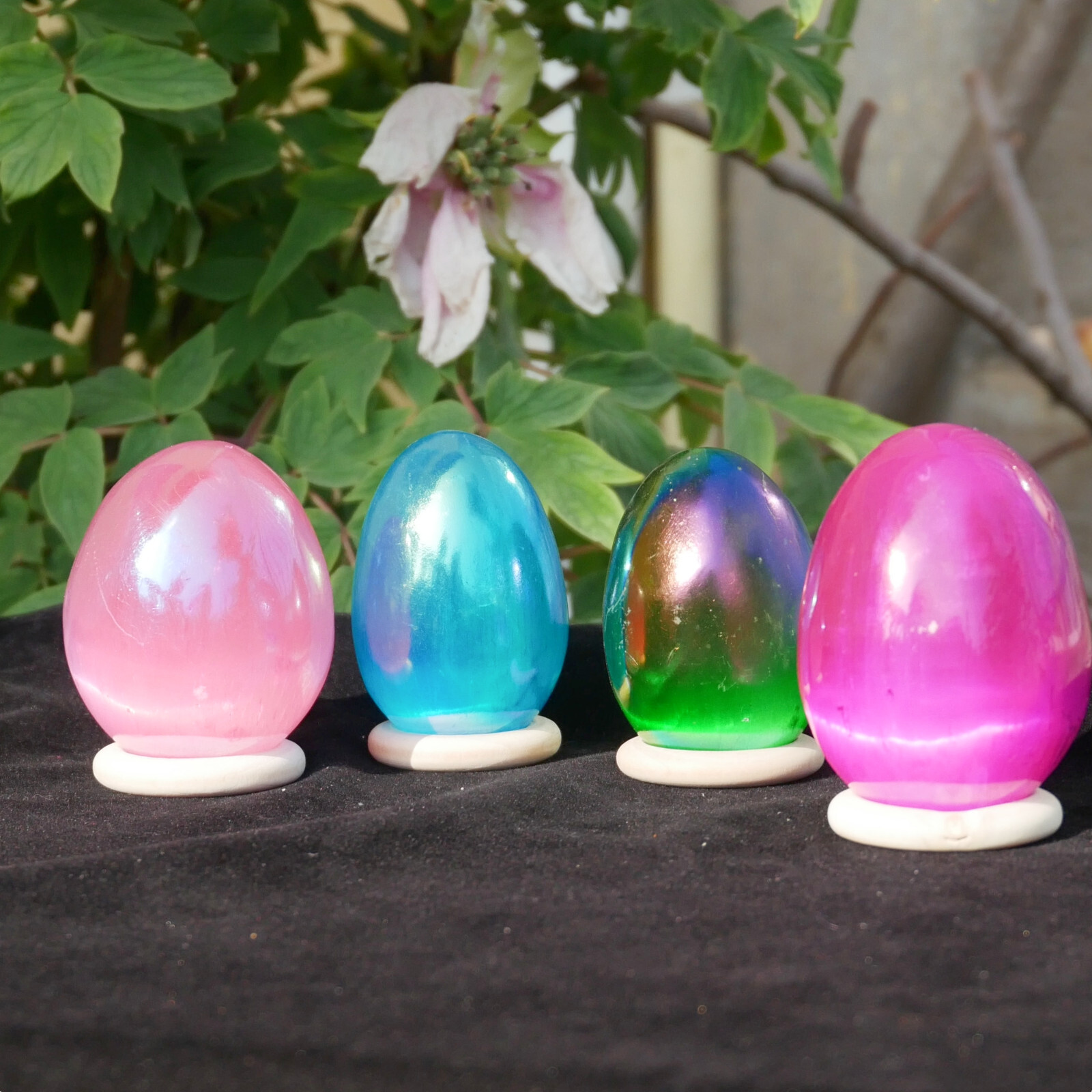 Wholesale Lot 1LB Natural Aura Selenite Carved Easter Egg Quartz Crystal Decor