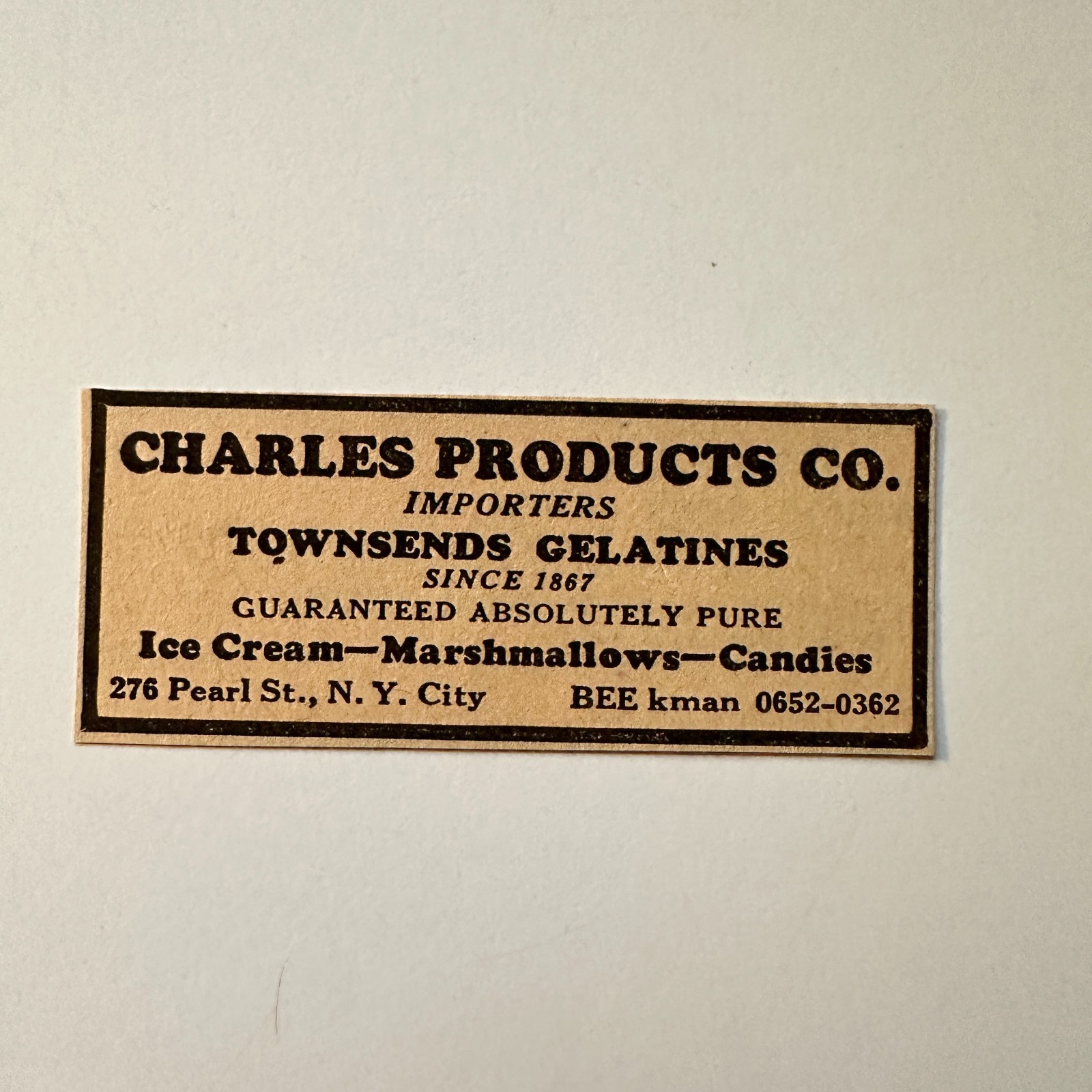 Charles Products Co Importers Townsends Gelatines 1867 NYC 1929 Ad 4AF2-S24