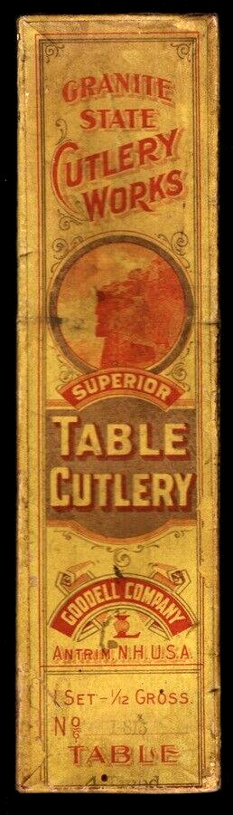 Antique Granite State Cutler Works Box, Superior Table Cutlery, 4 Tined Foks