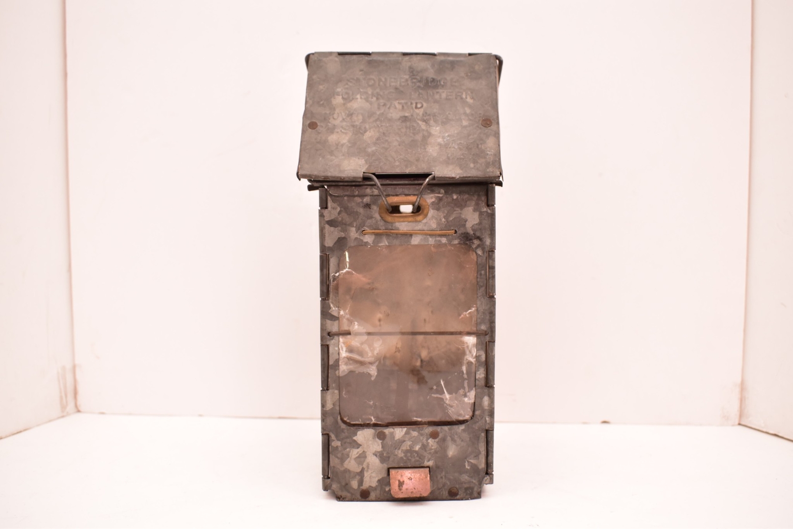 Rare ATQ Medic WWI 1906 Stonebridge Mica Folding Trench Lantern Lamp Military