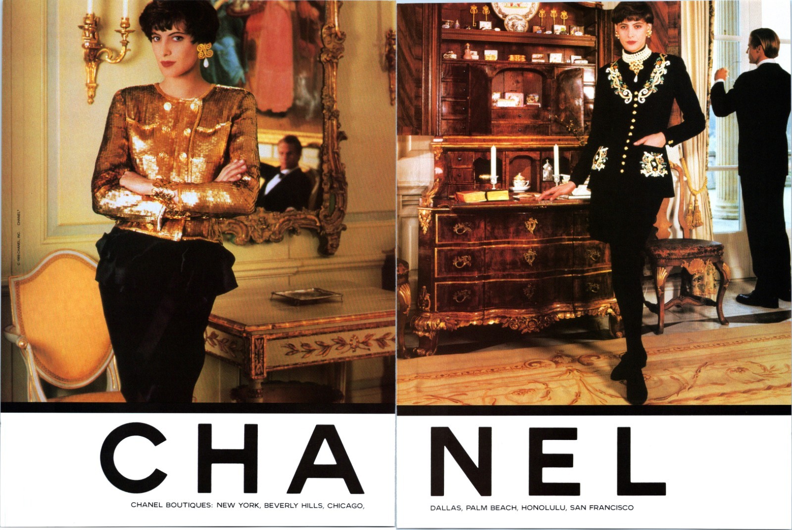 1989 • CHANEL 2 page print ad • 80s Fashion CA.05
