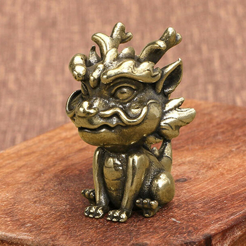 Brass kylin Figurines Small Statue Home Ornaments Animal Figurines Gift