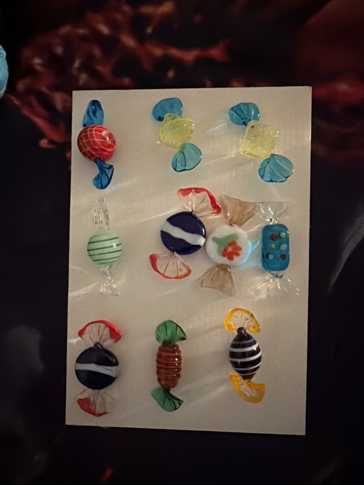 Murano Hand-Blown Glass Candies Decorative Art Pieces 10-Pack