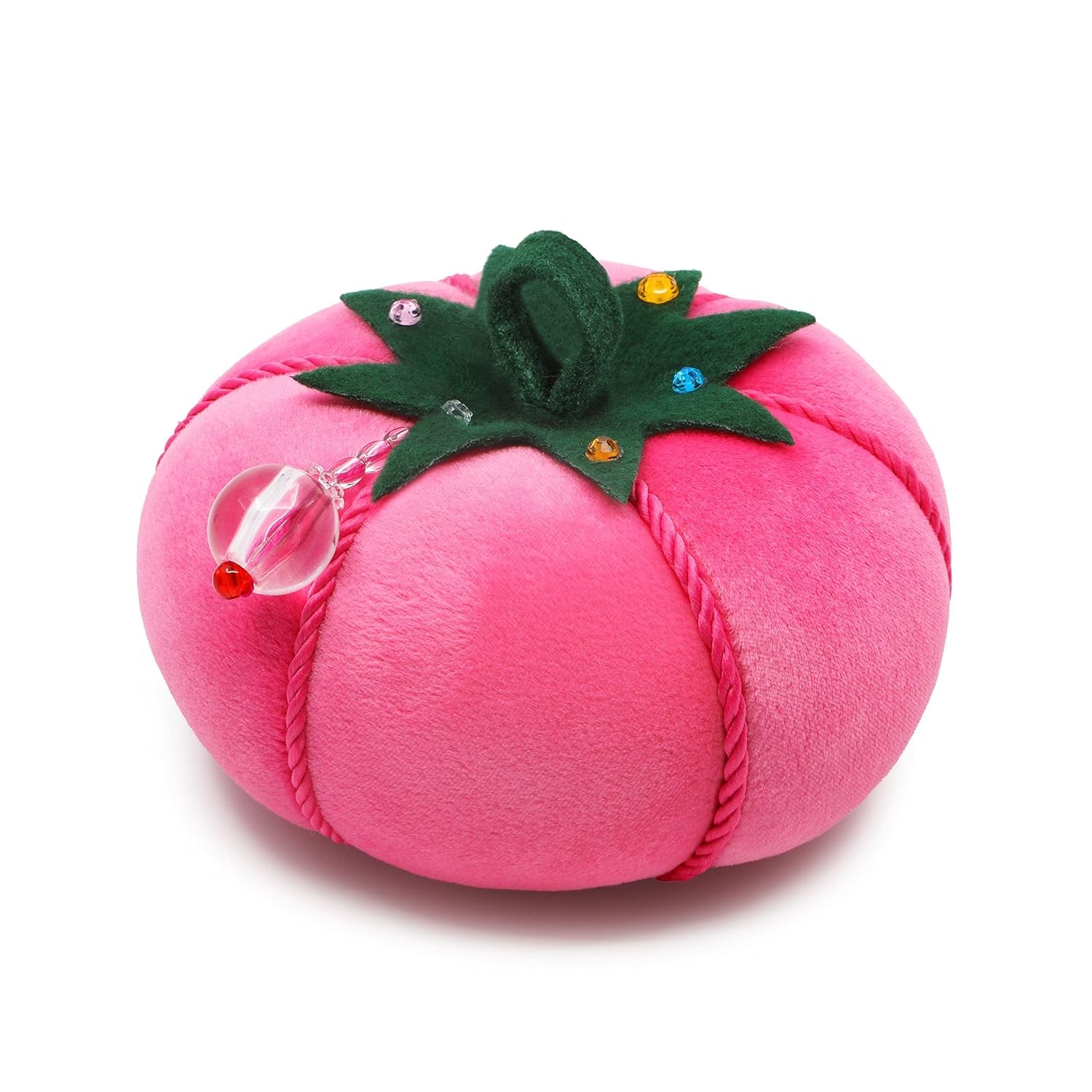 Large Pink Velvet 5 Inch Sewing Quilting Tool Pincushion