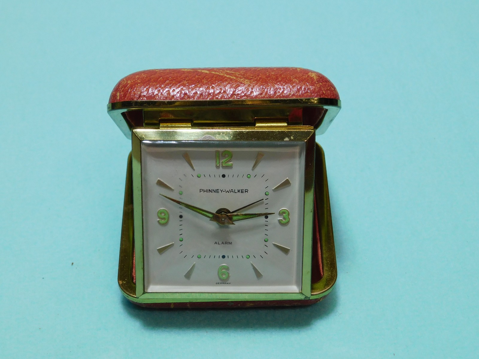 Vintage Phinney-Walker Germany Wind Up Travel Alarm Clock.  Tested/Works