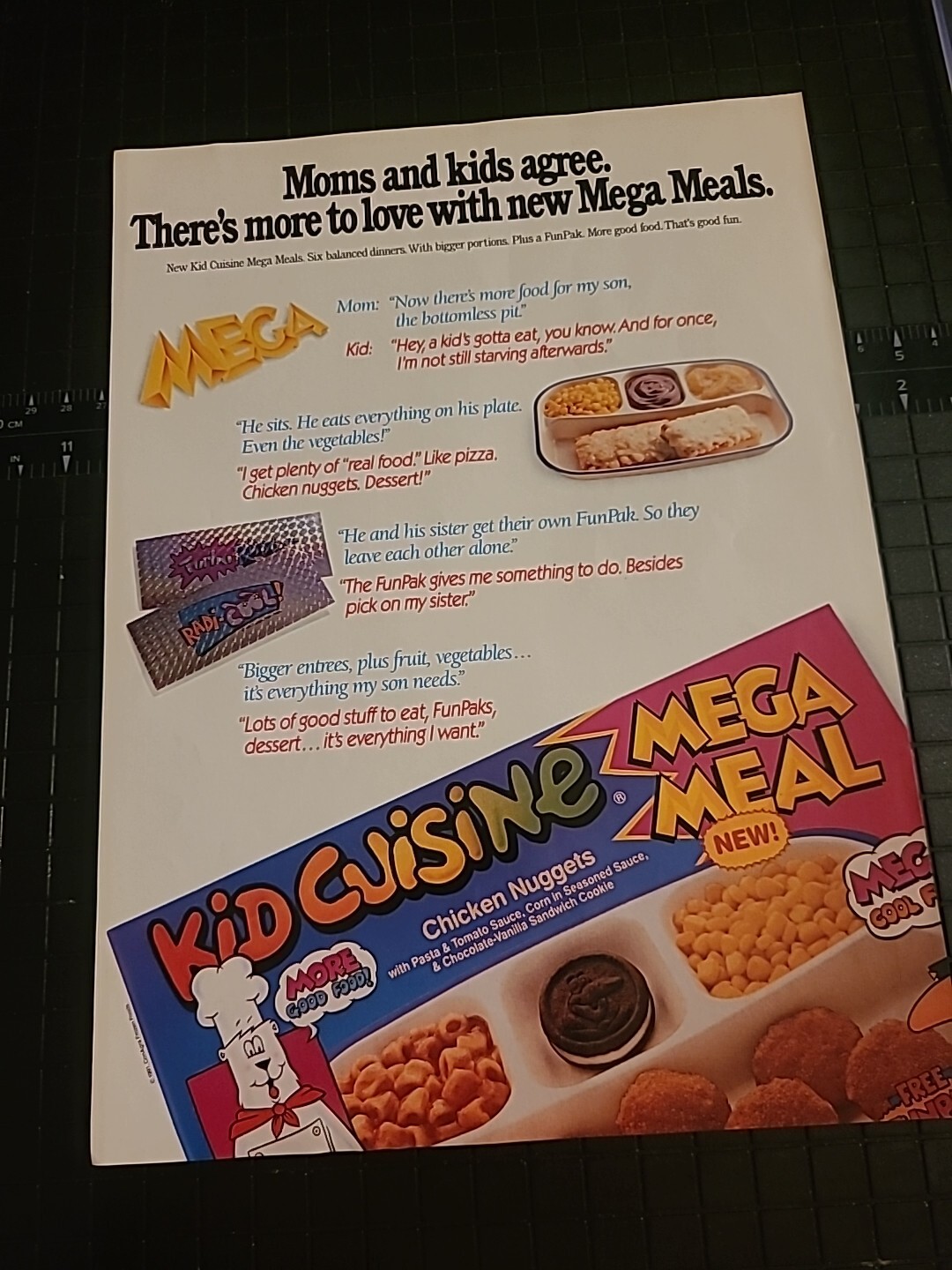 Kid Cuisine Mega Meal Print Ad 1992 8x11 Great To Frame 