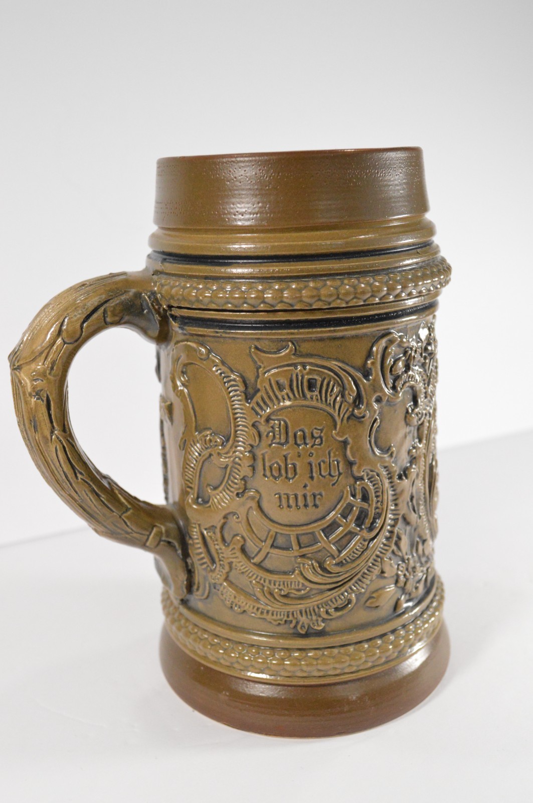 Vintage Original Thewalt West Germany Beer Stein Mug Relief Tavern Stoneware