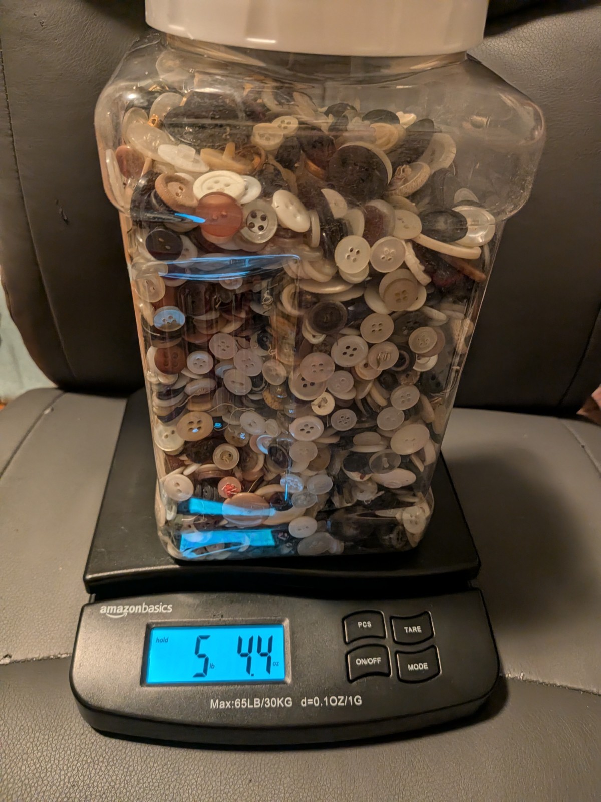 Vintage Collectable Large Jar Full of Old Buttons over 5 Pounds Variety