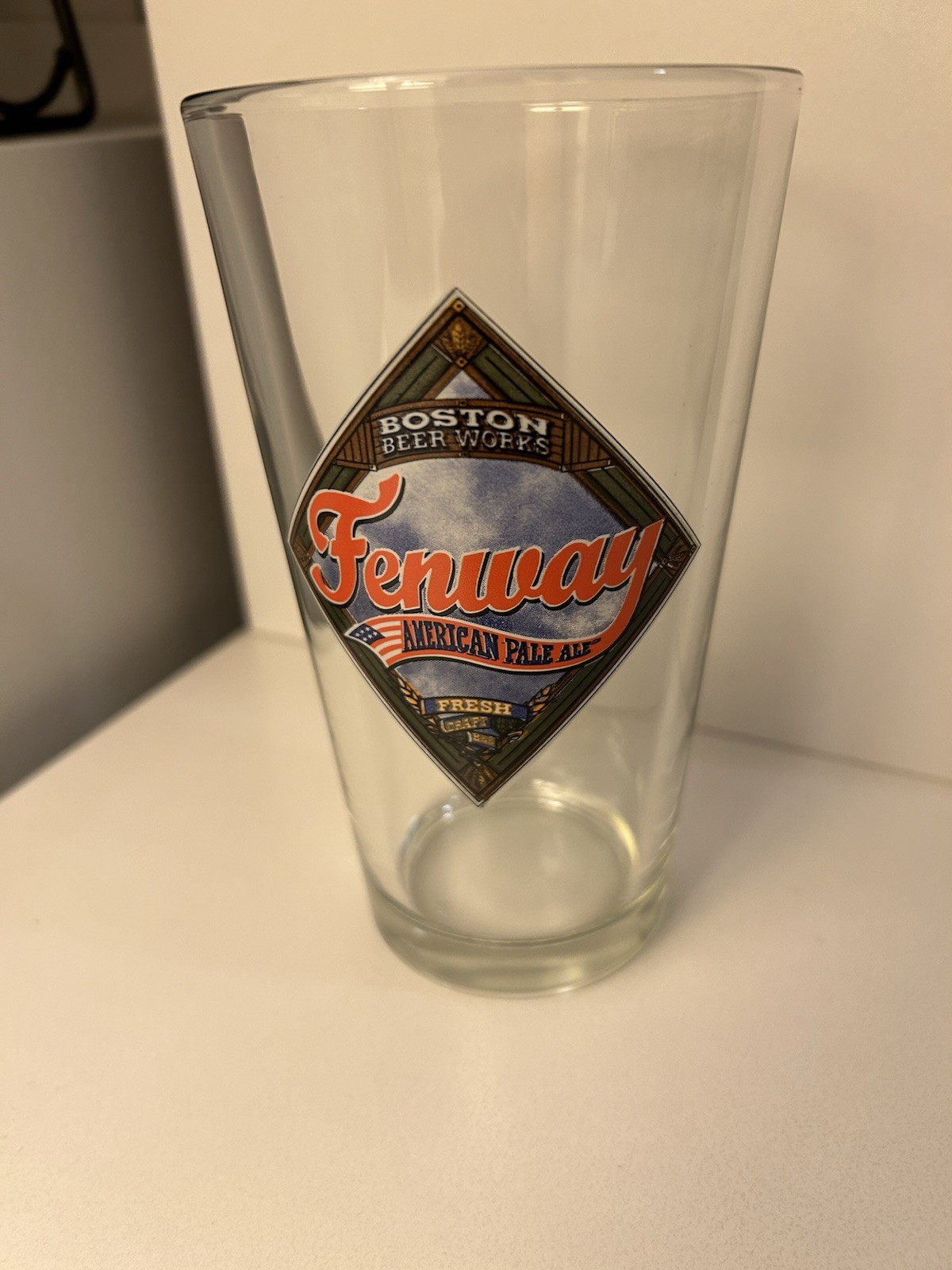 Vintage Boston Beer Works Fenway American Pale Ale Pint Glass Red Sox Baseball