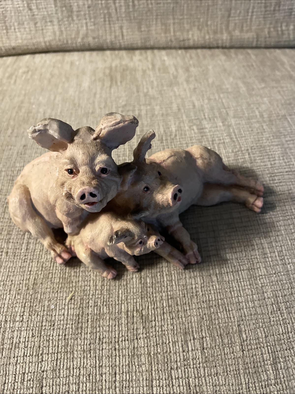Vtg Castagna Playful Sleeping Pigs Figurine Made In Italy