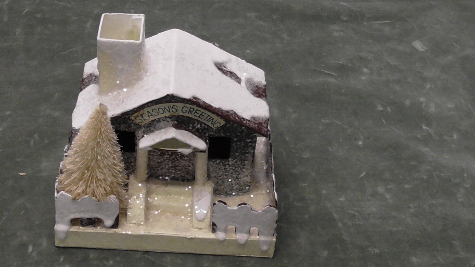 Vintage Inspired  Putz, Mica, Cardboard  House